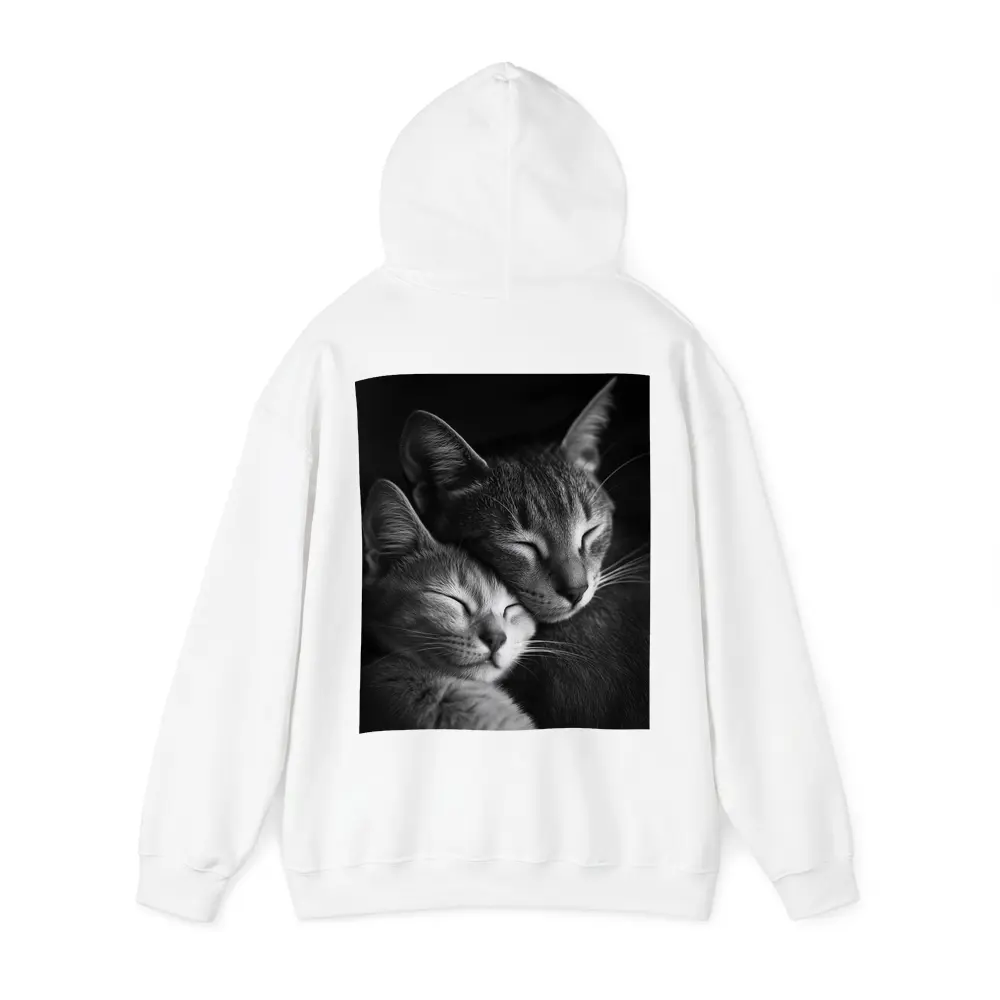 Two Cats Sleeping Together Black Background – Hoodies
