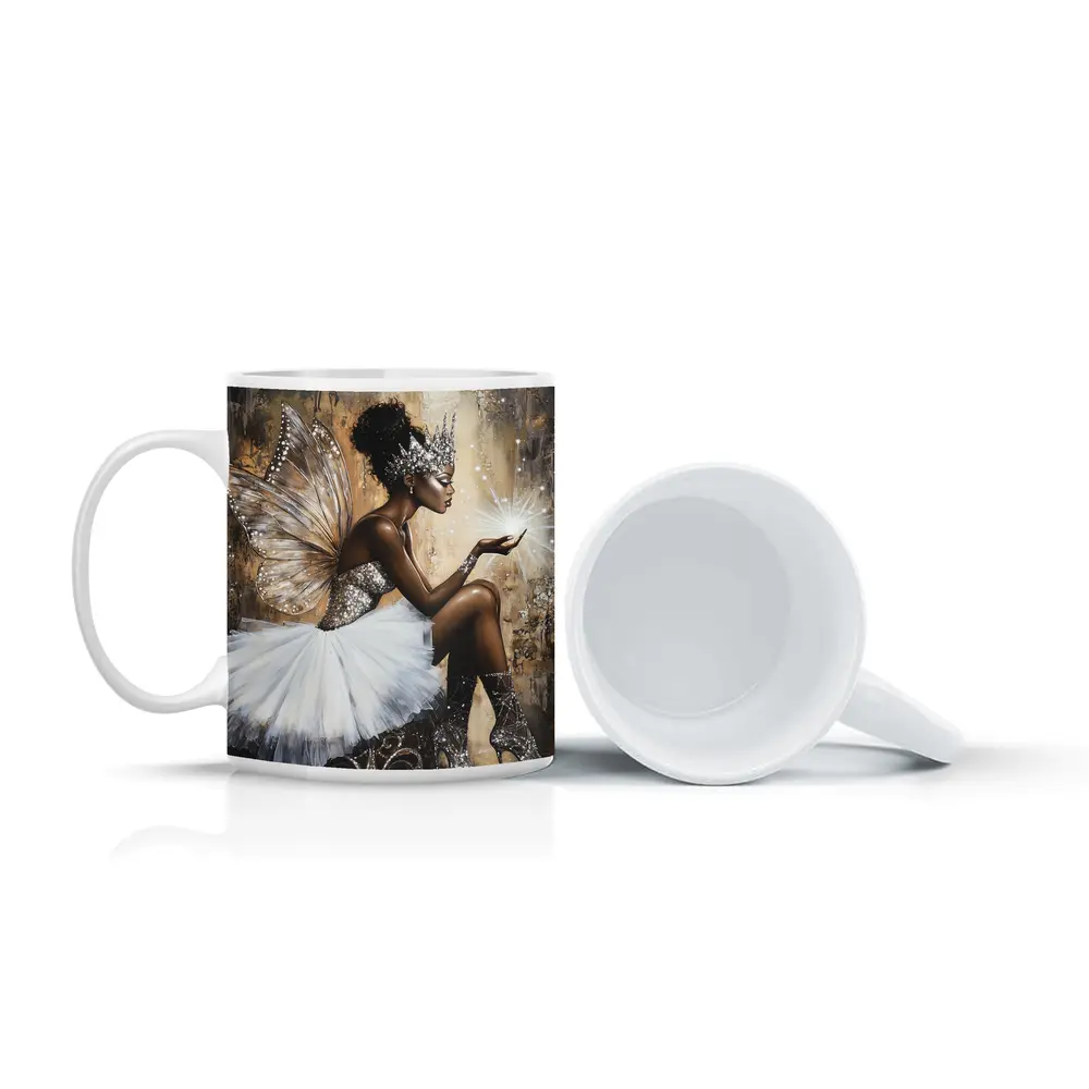 Black Fairy Queen Blowing Glitter Magic – Mugs