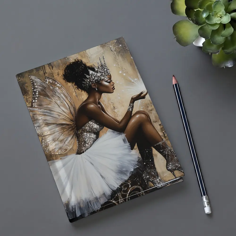 Black Fairy Queen Blowing Glitter Magic – Notebooks