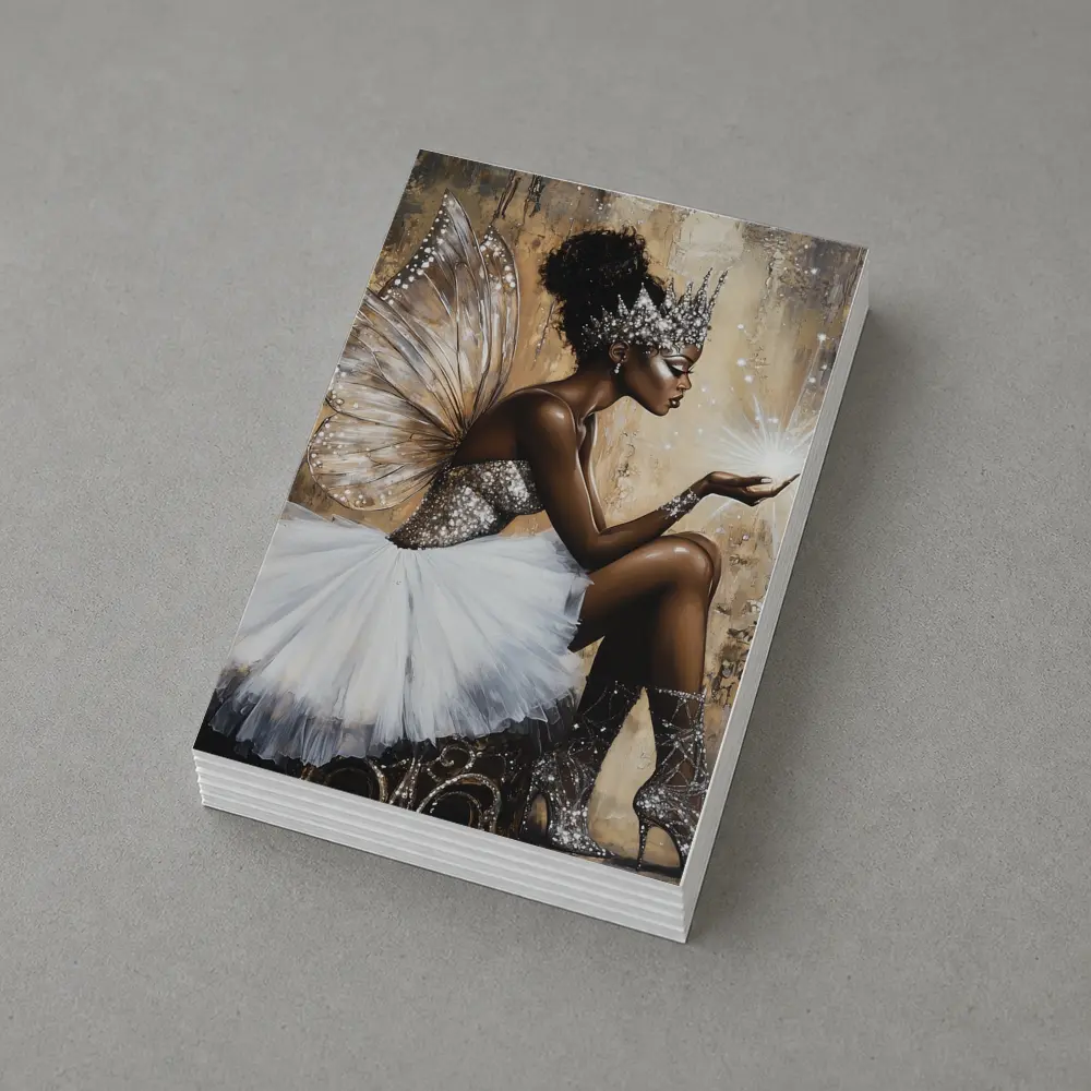 Black Fairy Queen Blowing Glitter Magic – Postcards