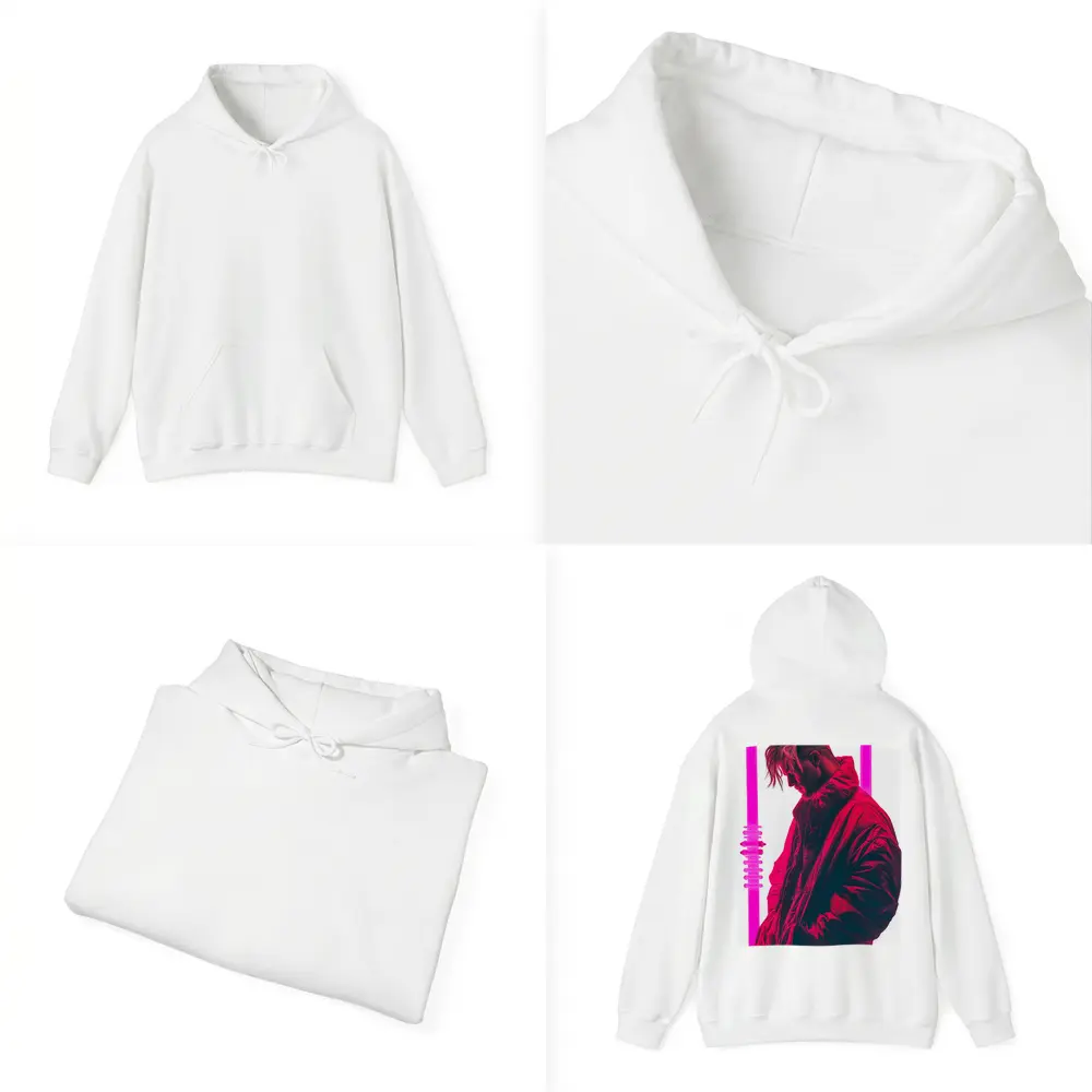 Man In Bomber Jacket Neon Pink Light – Hoodies