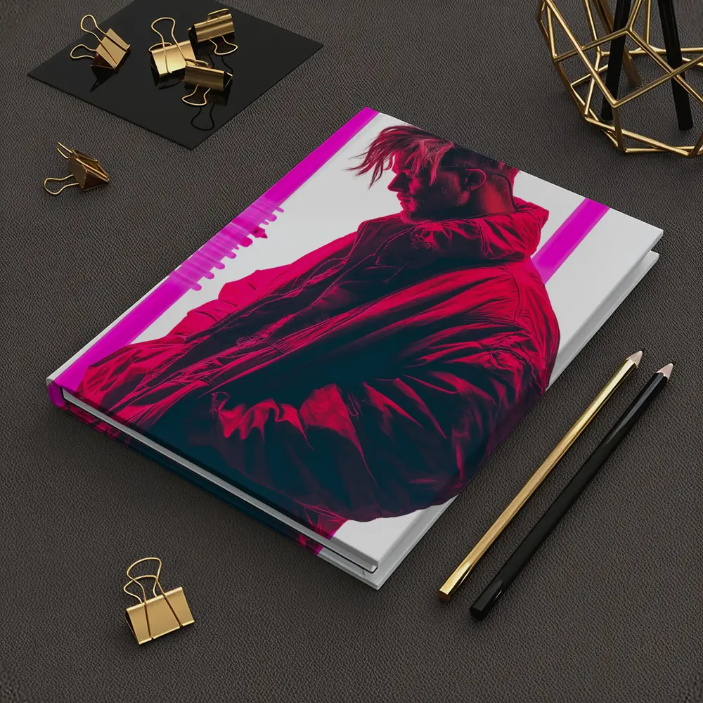 Man In Bomber Jacket Neon Pink Light – Notebooks