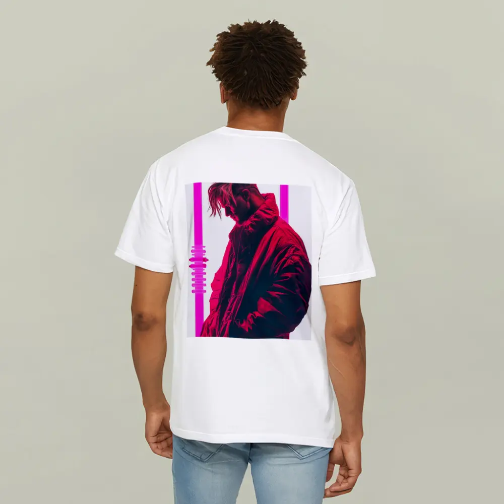 Man In Bomber Jacket Neon Pink Light – T-Shirts