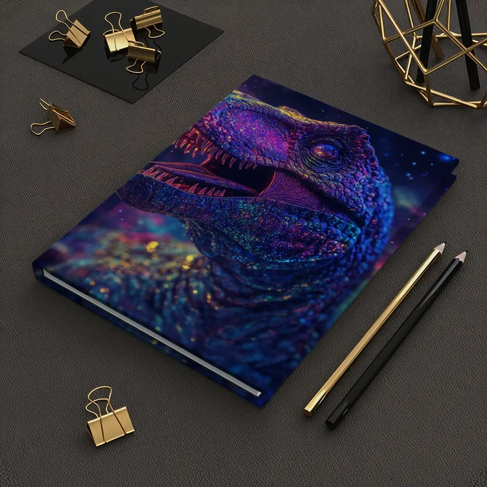 Cosmic Galaxy T-Rex Dinosaur Neon Space – Notebooks