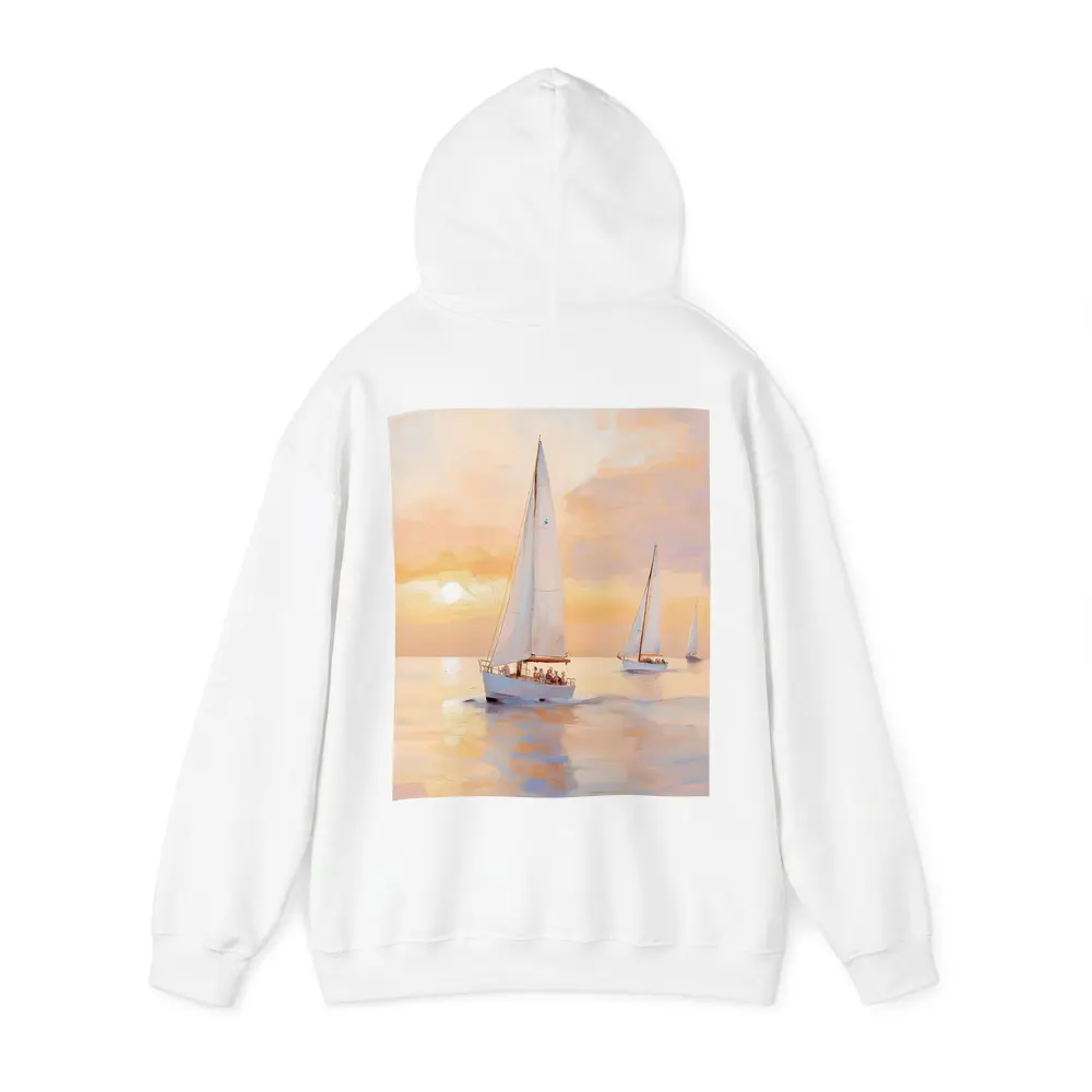 Sailboats On Calm Sea At Golden Sunset – Hoodies