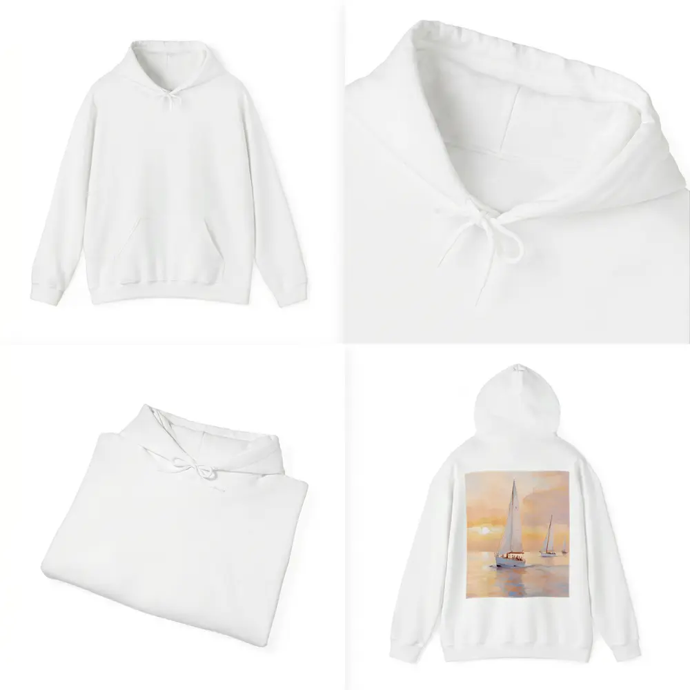 Sailboats On Calm Sea At Golden Sunset – Hoodies