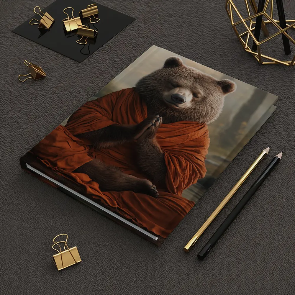 Meditating Bear Monk in Forest – Notebooks