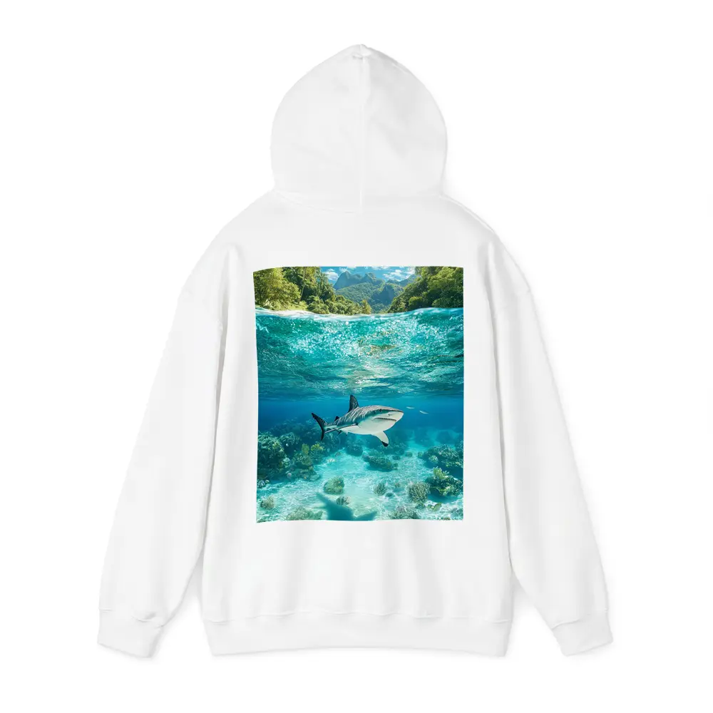 Reef Shark Swimming Tropical Island Underwater – Hoodies