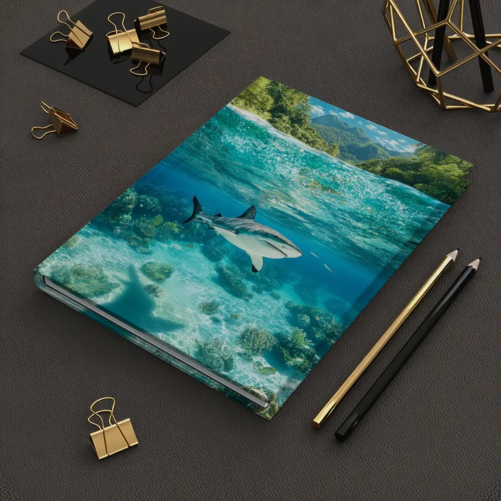 Reef Shark Swimming Tropical Island Underwater – Notebooks