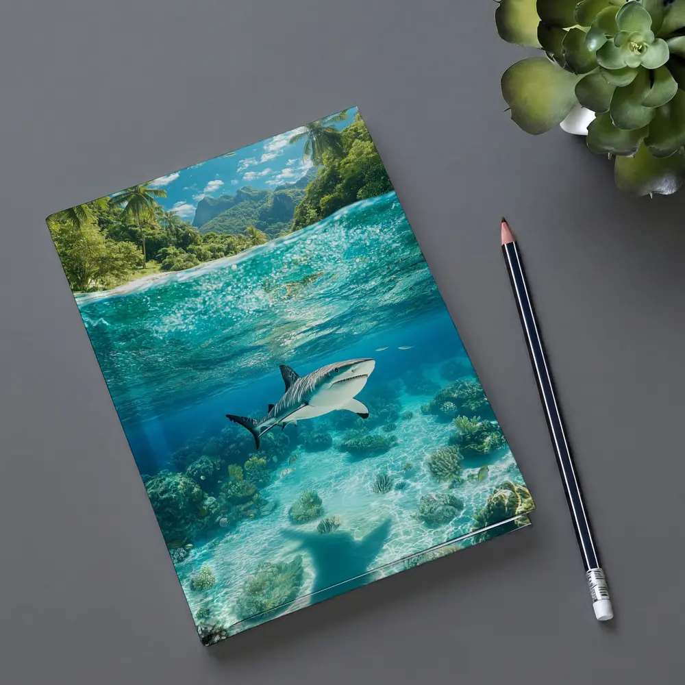Reef Shark Swimming Tropical Island Underwater – Notebooks