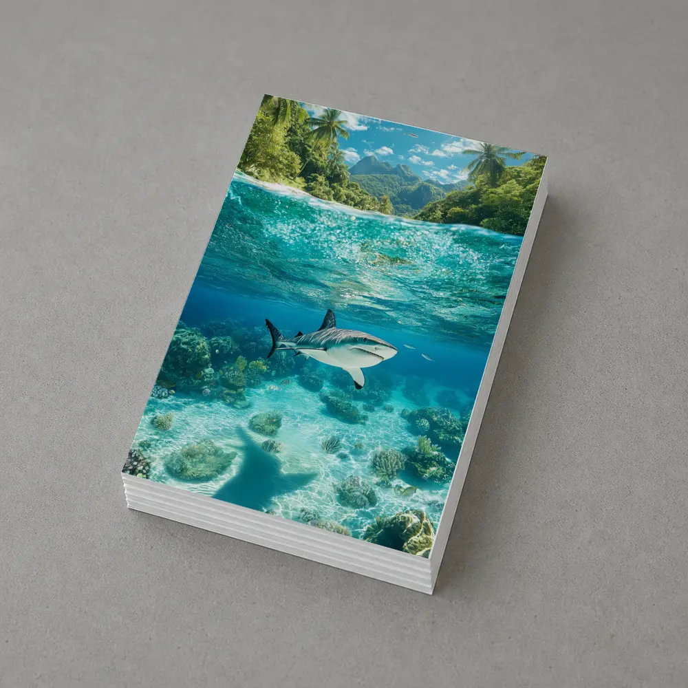 Reef Shark Swimming Tropical Island Underwater – Postcards