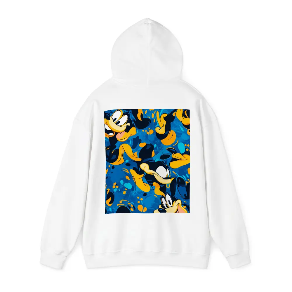 Goofy Character Pattern Blue Cartoon Background – Hoodies