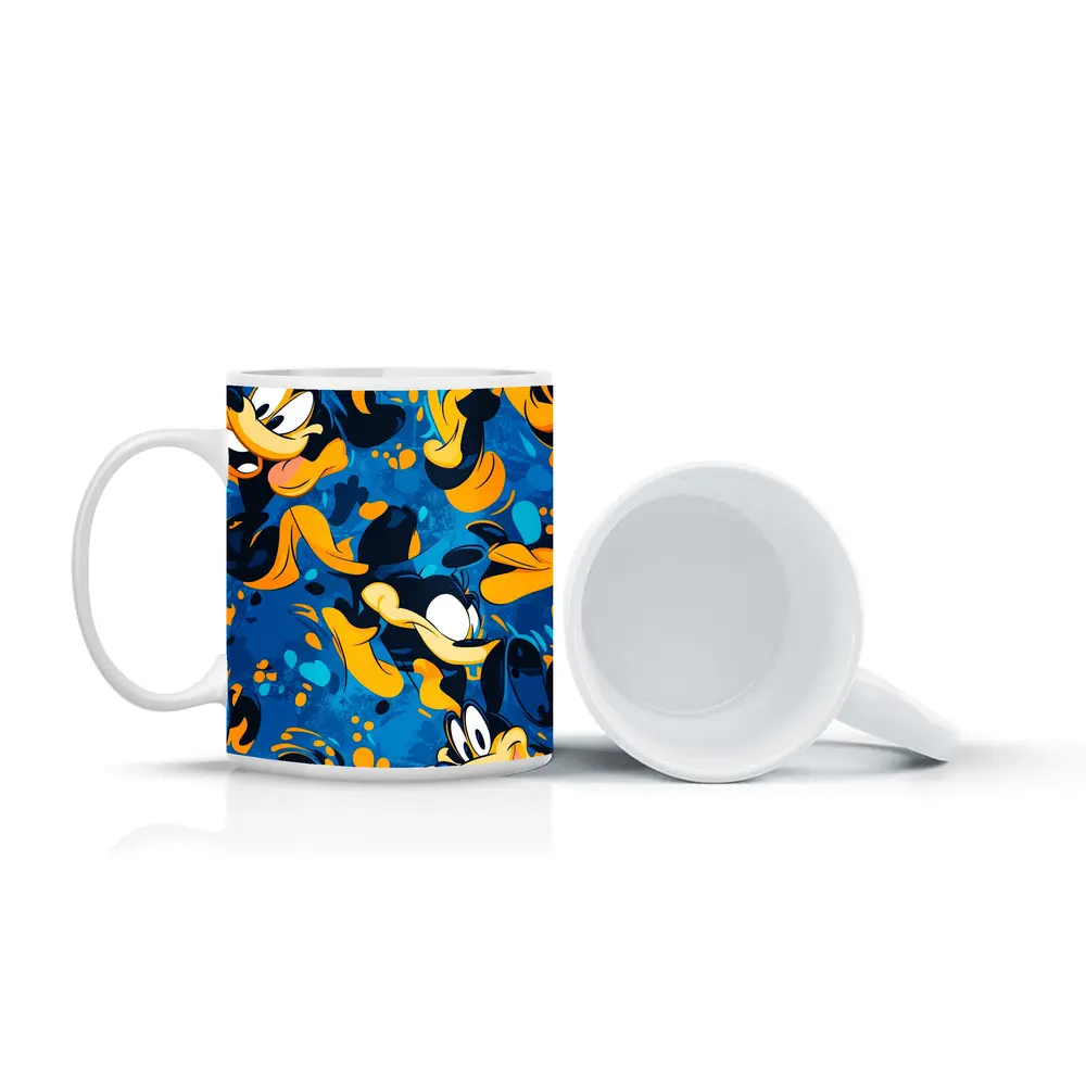 Goofy Character Pattern Blue Cartoon Background – Mugs