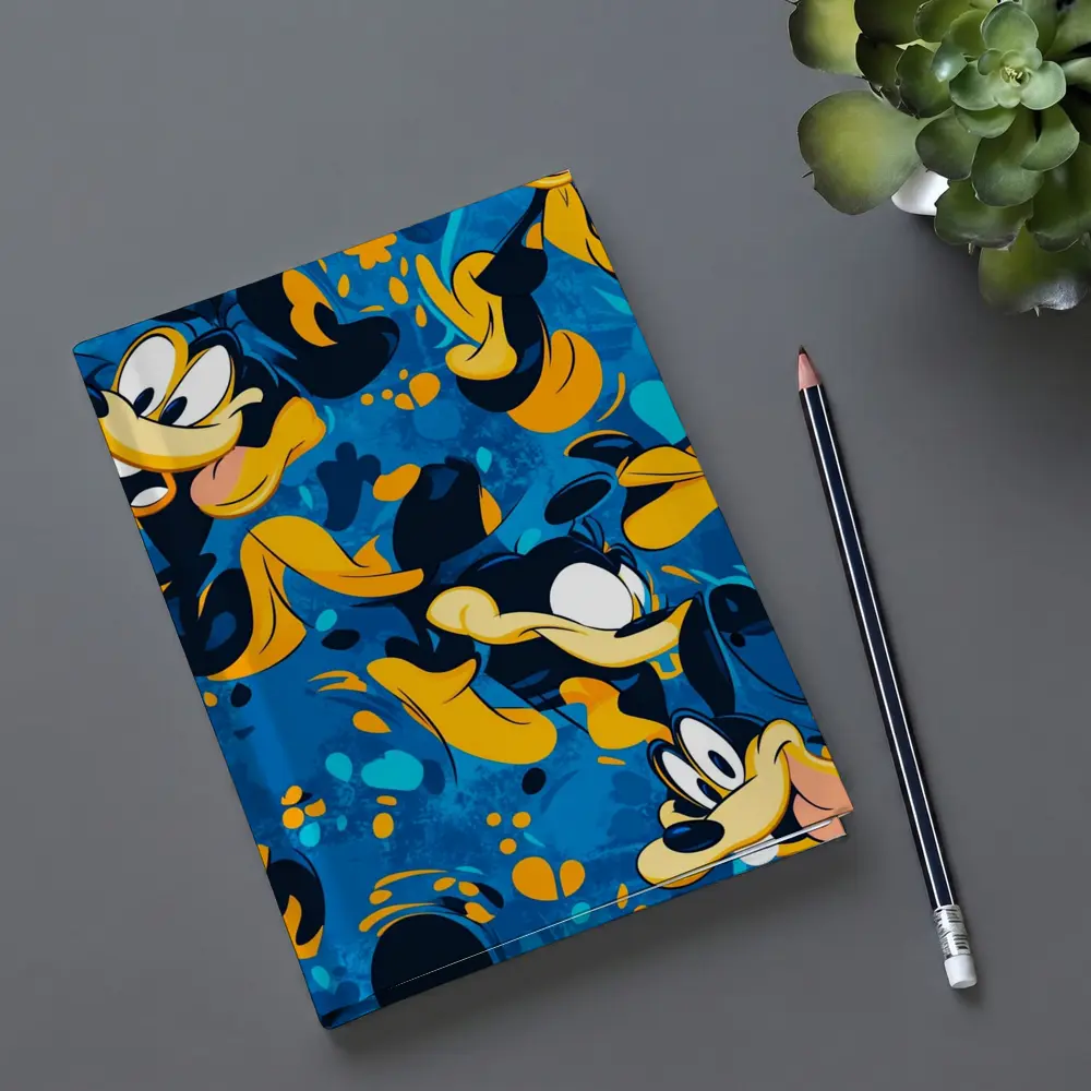 Goofy Character Pattern Blue Cartoon Background – Notebooks