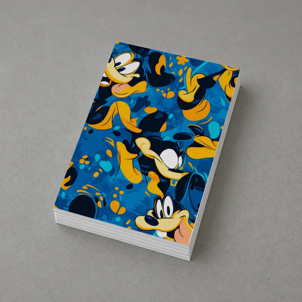 Goofy Character Pattern Blue Cartoon Background – Postcards
