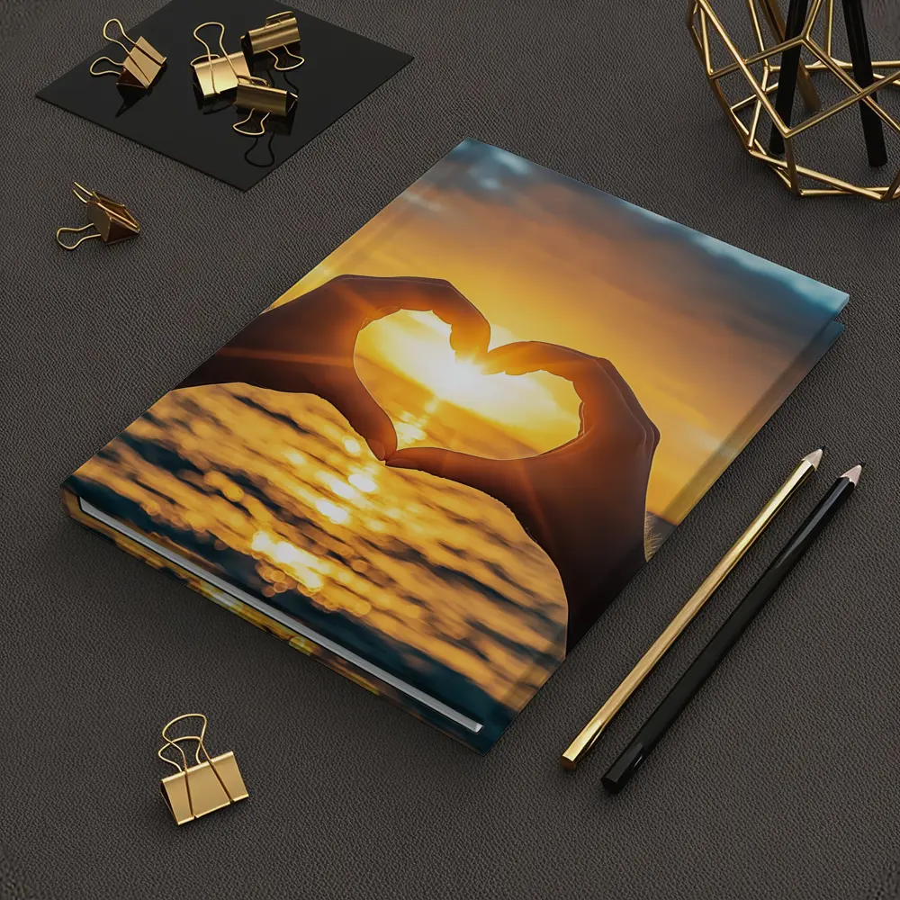Heart Hands Silhouette Ocean Sunset Love – Notebooks