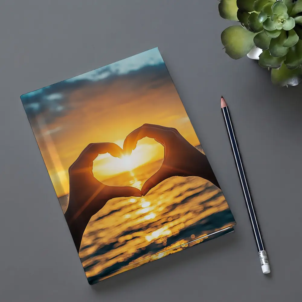 Heart Hands Silhouette Ocean Sunset Love – Notebooks
