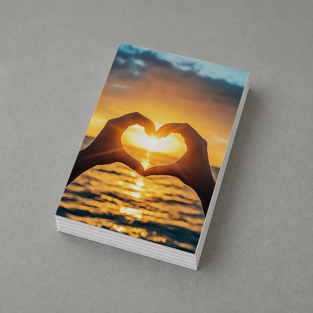 Heart Hands Silhouette Ocean Sunset Love – Postcards