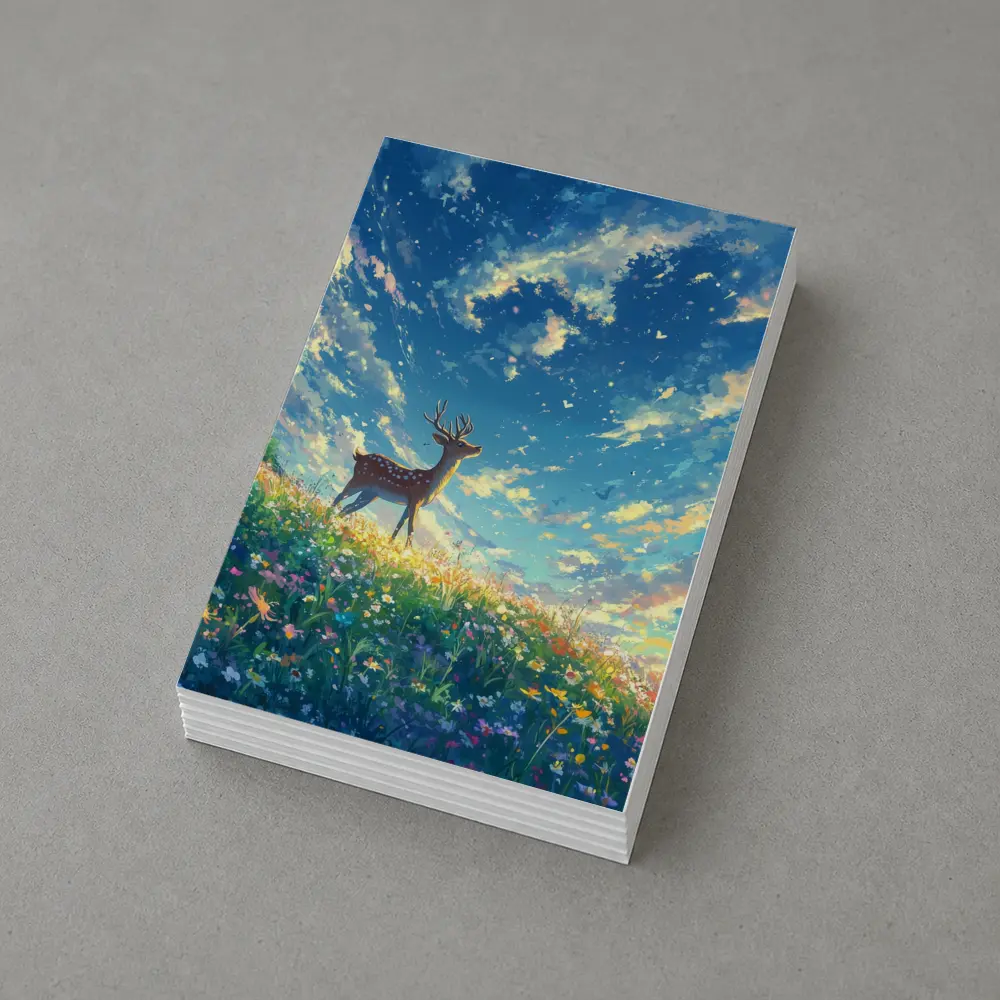 Spotted Deer on Wildflower Hill Anime Style – Postcards