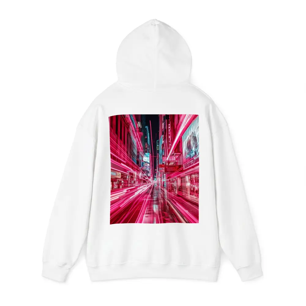 Neon Pink City Street Light Trails Night – Hoodies
