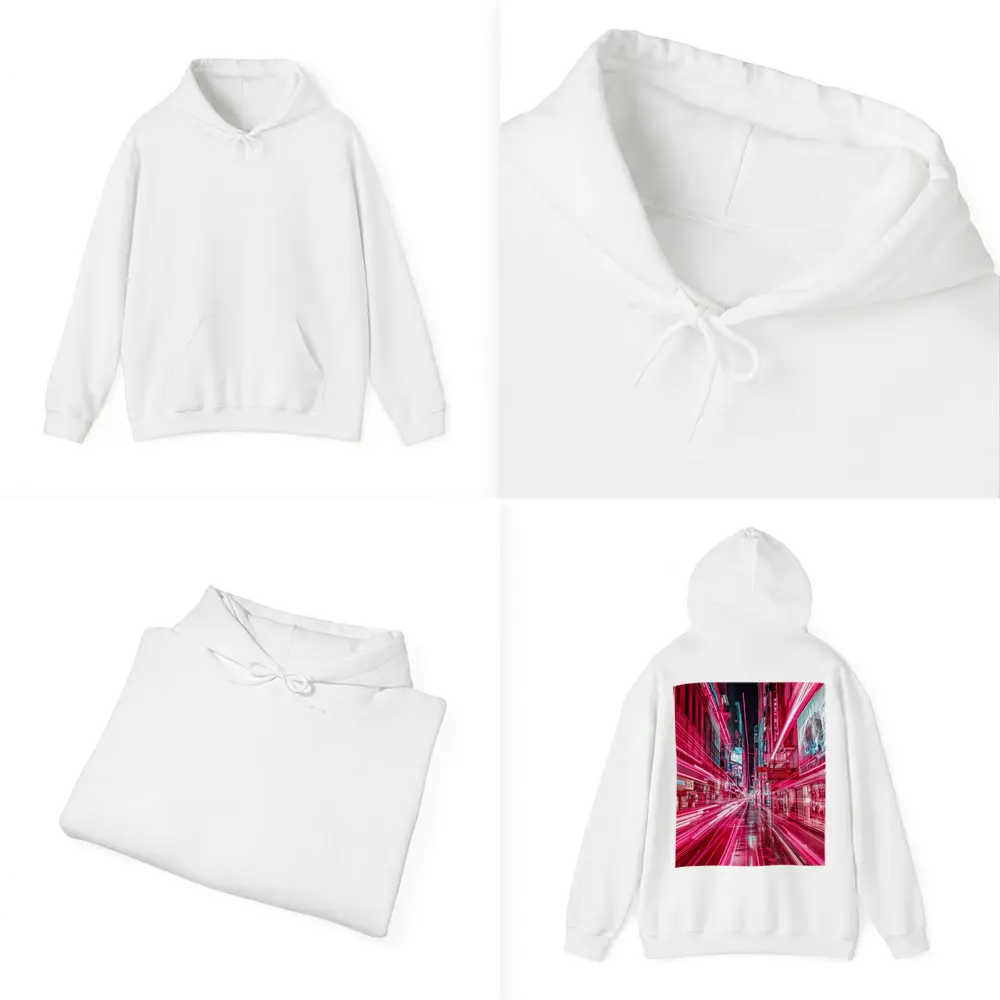 Neon Pink City Street Light Trails Night – Hoodies