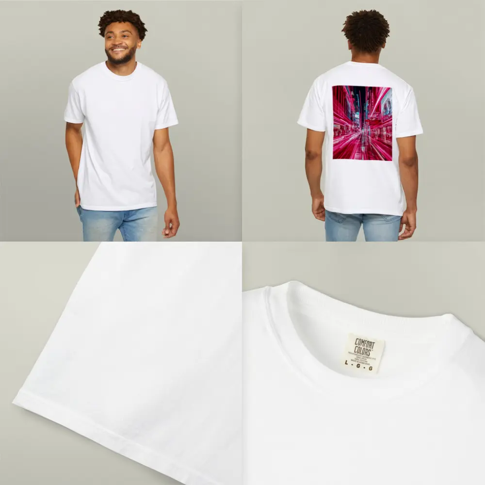 Neon Pink City Street Light Trails Night – T-Shirts