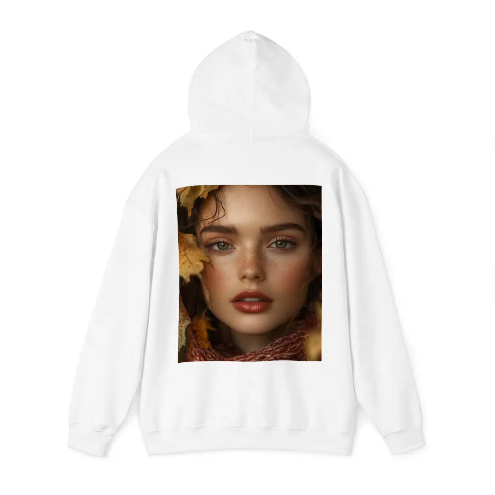 Young Woman Portrait Autumn Leaves Background – Hoodies