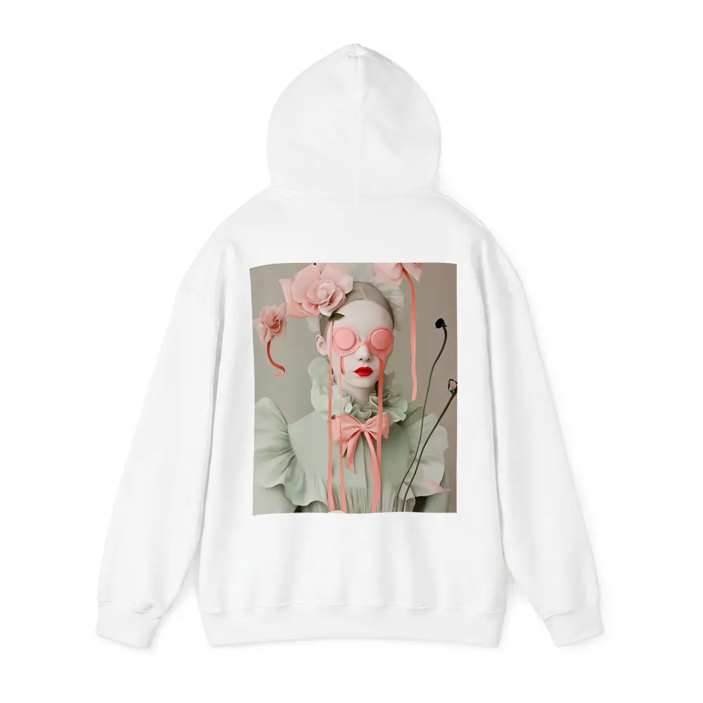 Surreal Woman Pink Roses Mint Fashion Portrait – Hoodies