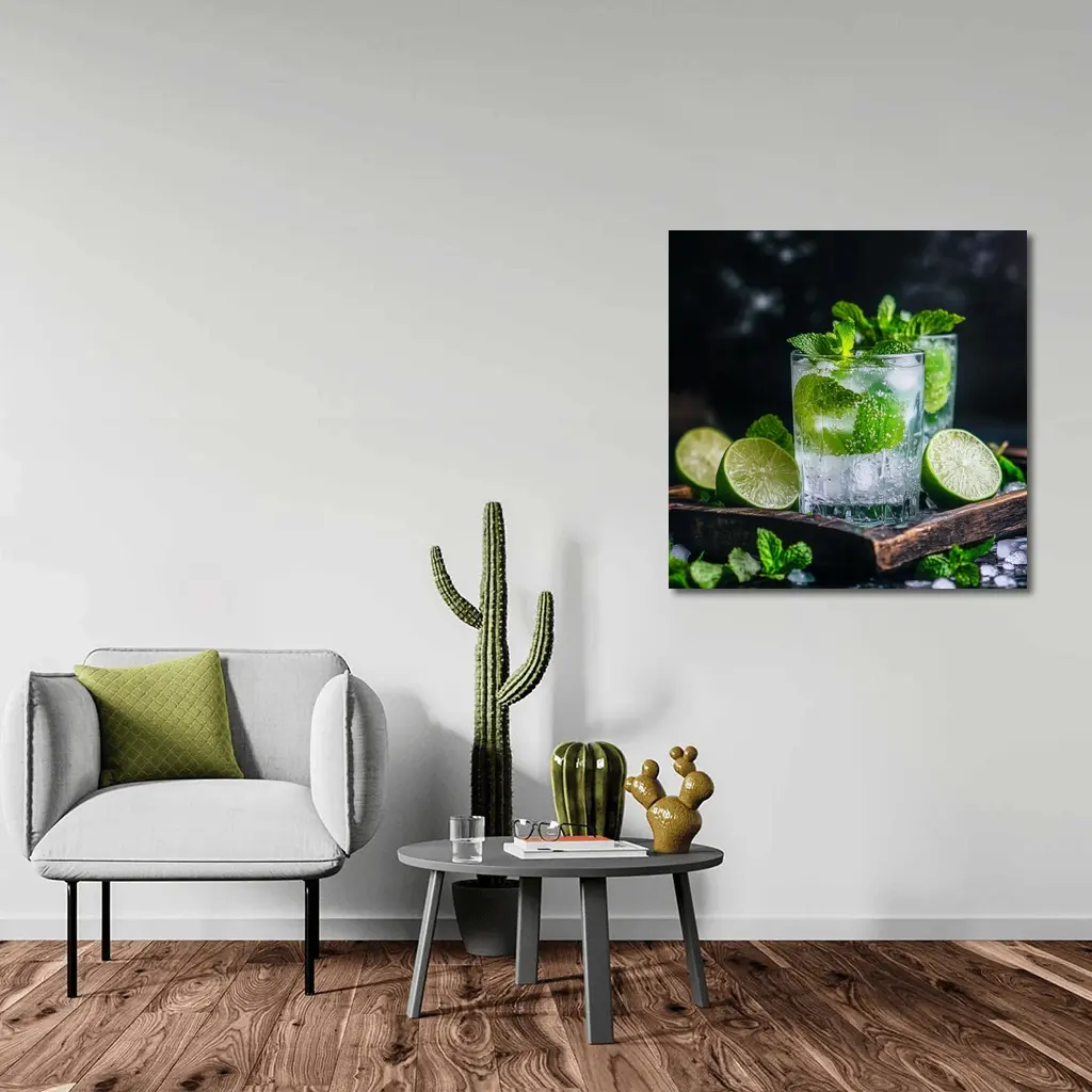 Mojito Cocktail With Lime And Mint – Wall Art