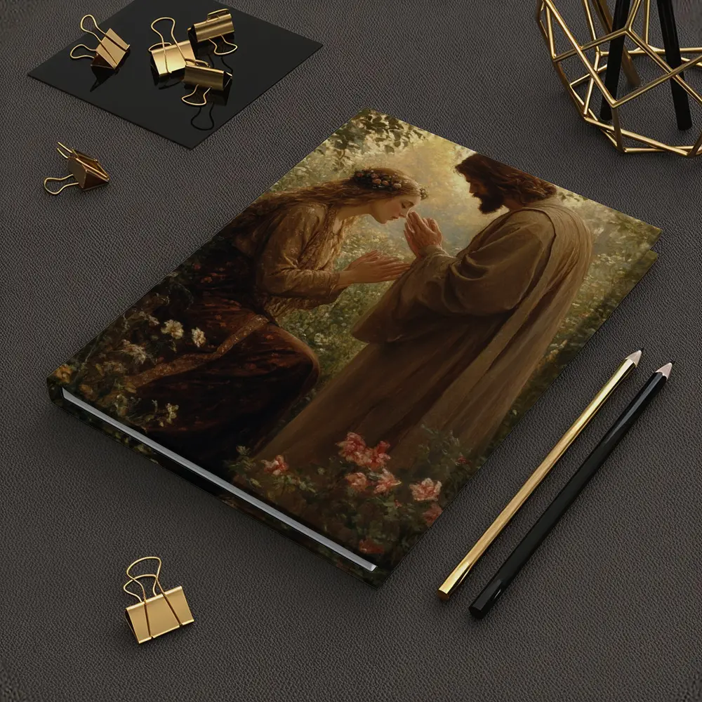 Jesus Blessing Woman in Garden Painting – Notebooks