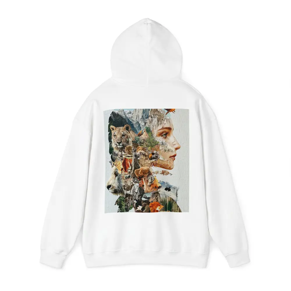 Woman Face Nature Wildlife Collage Art – Hoodies