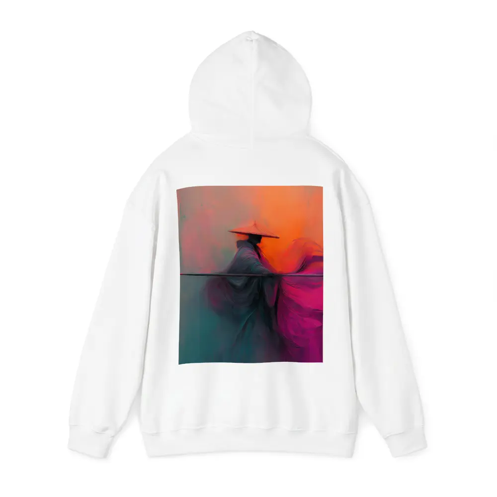 Samurai Warrior Abstract Painting Teal Orange – Hoodies