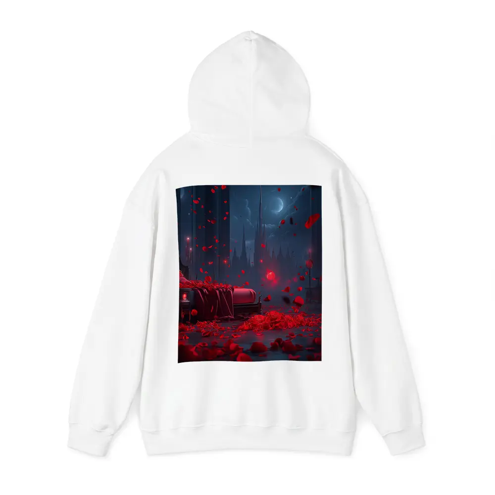 Red Rose Petals Falling Dark Gothic Night – Hoodies