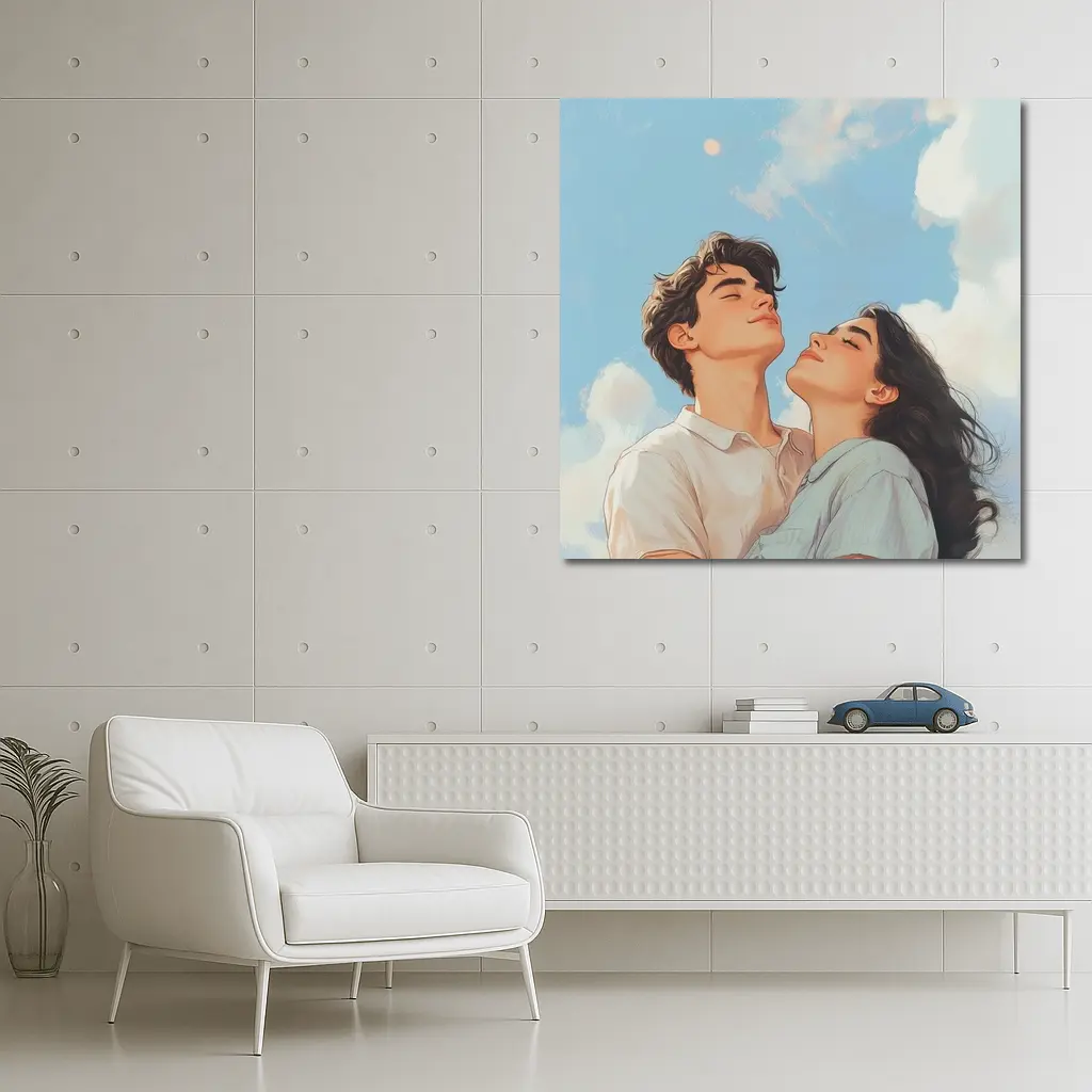 Couple Looking Up Blue Sky Art – Wall Art