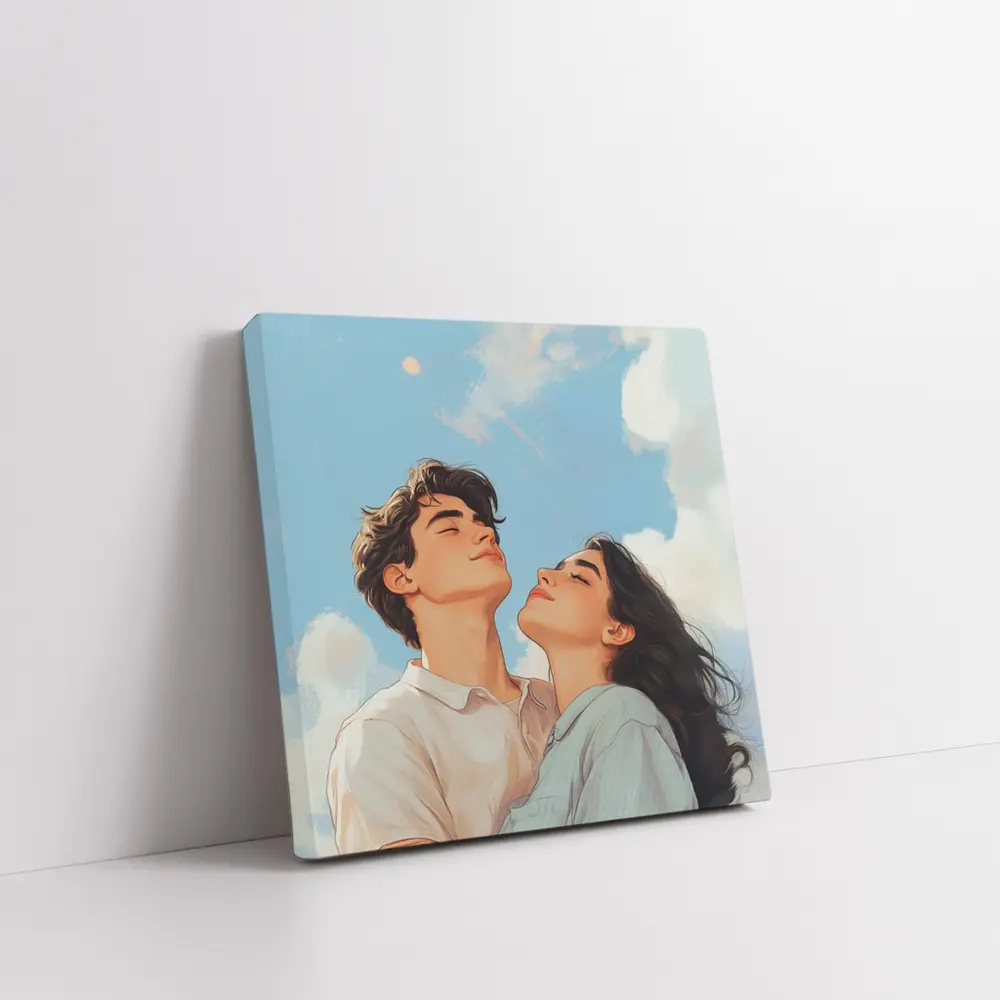 Couple Looking Up Blue Sky Art – Wall Art