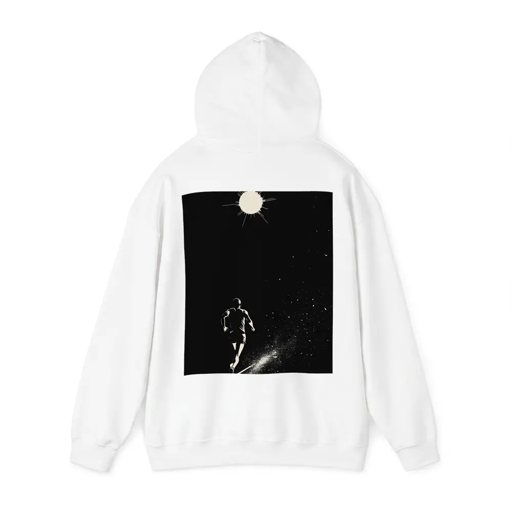 Runner Sprinting Toward Light Black Background – Hoodies