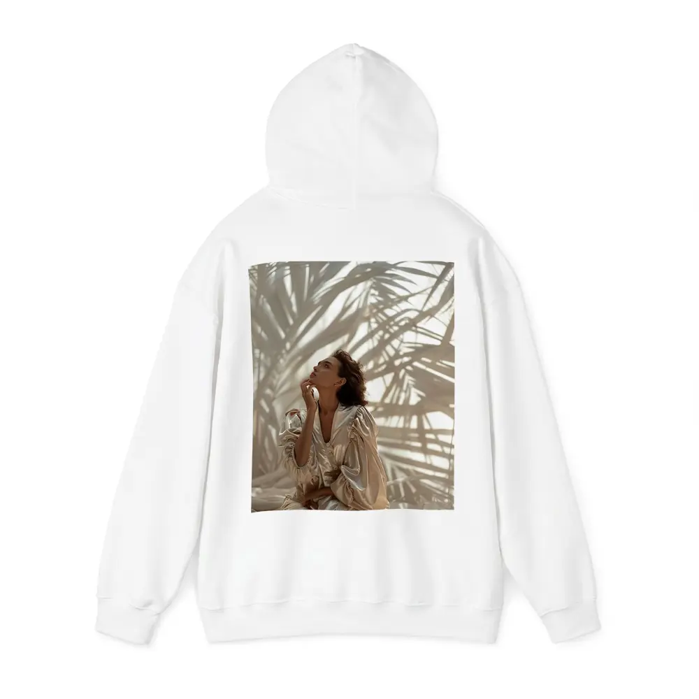 Woman in Silk Robe Palm Shadow Light – Hoodies