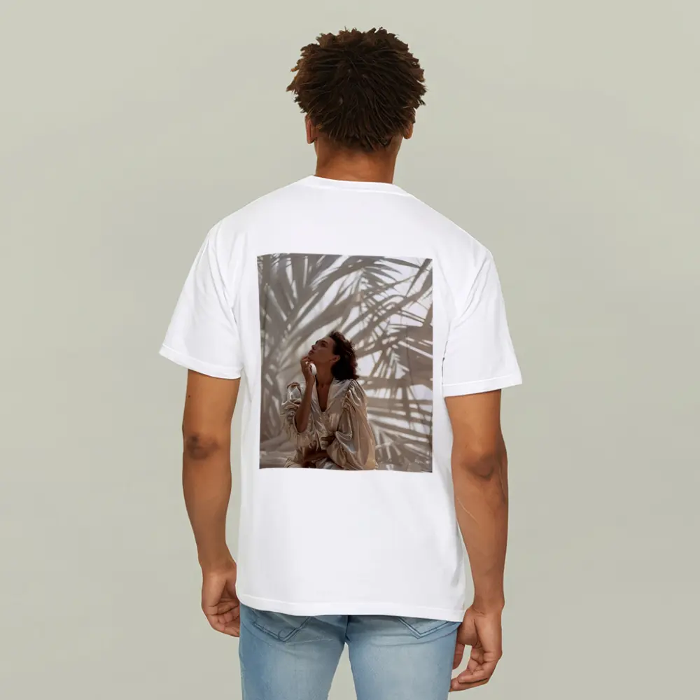 Woman in Silk Robe Palm Shadow Light – T-Shirts