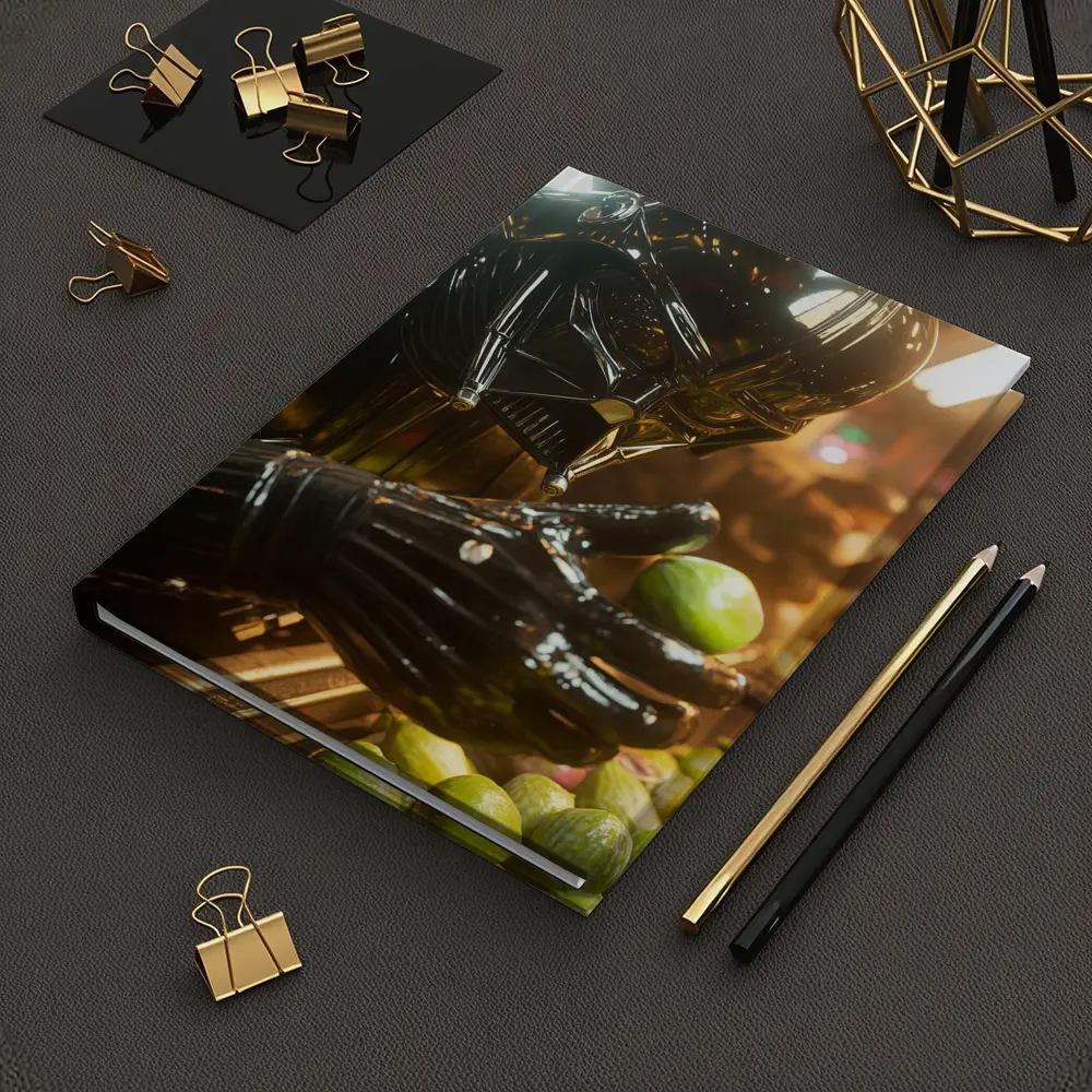 Dark Armored Figure Picking Green Fruits – Notebooks