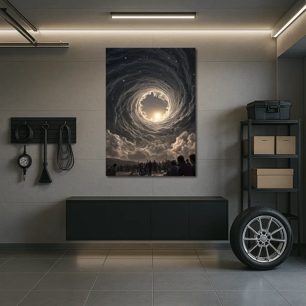 Cosmic Spiral Cloud Portal Crowd Sky – Wall Art