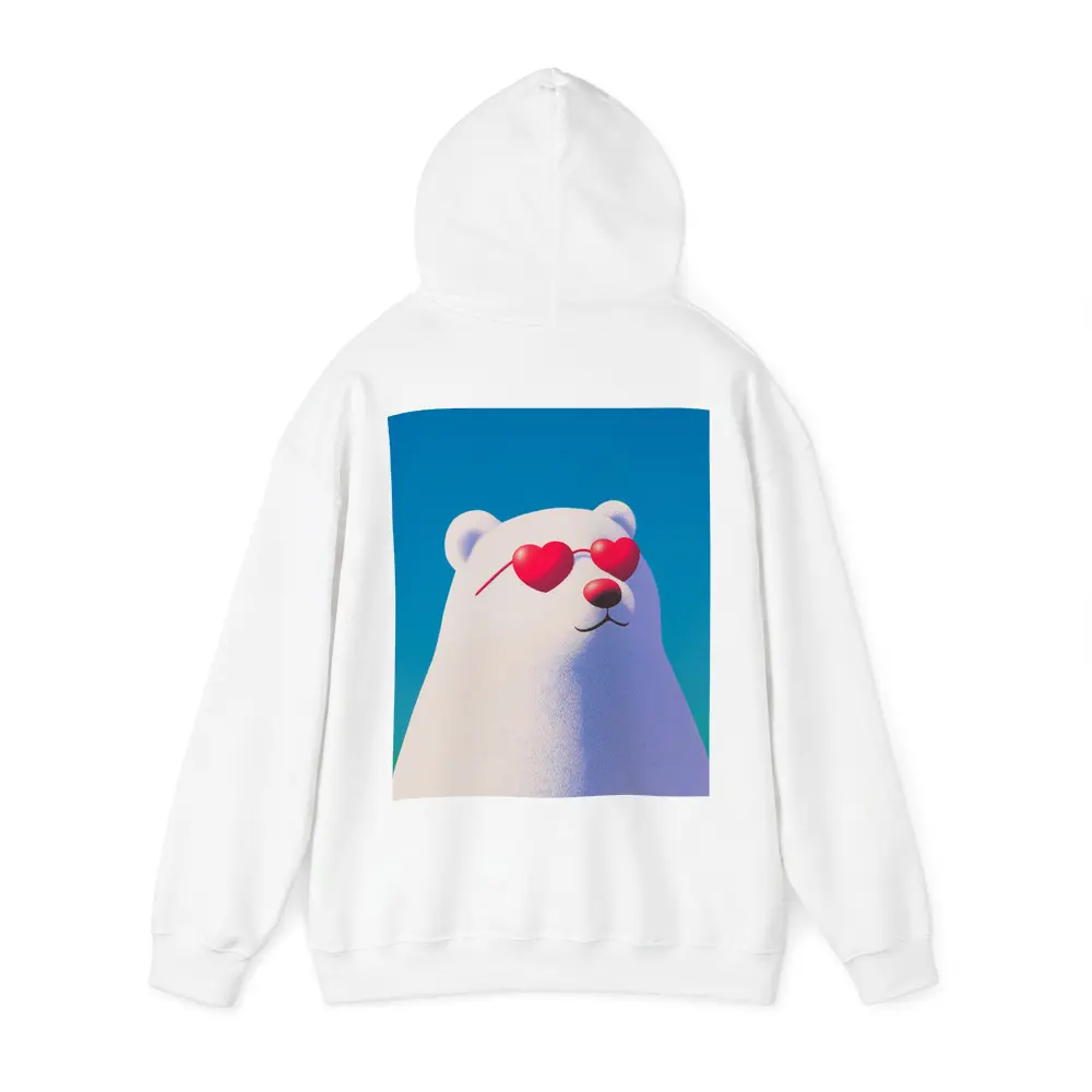 Polar Bear Heart Sunglasses Blue Sky – Hoodies