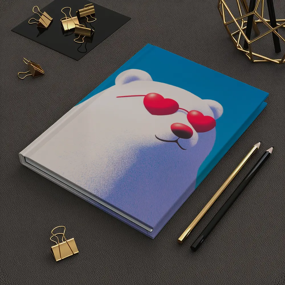 Polar Bear Heart Sunglasses Blue Sky – Notebooks