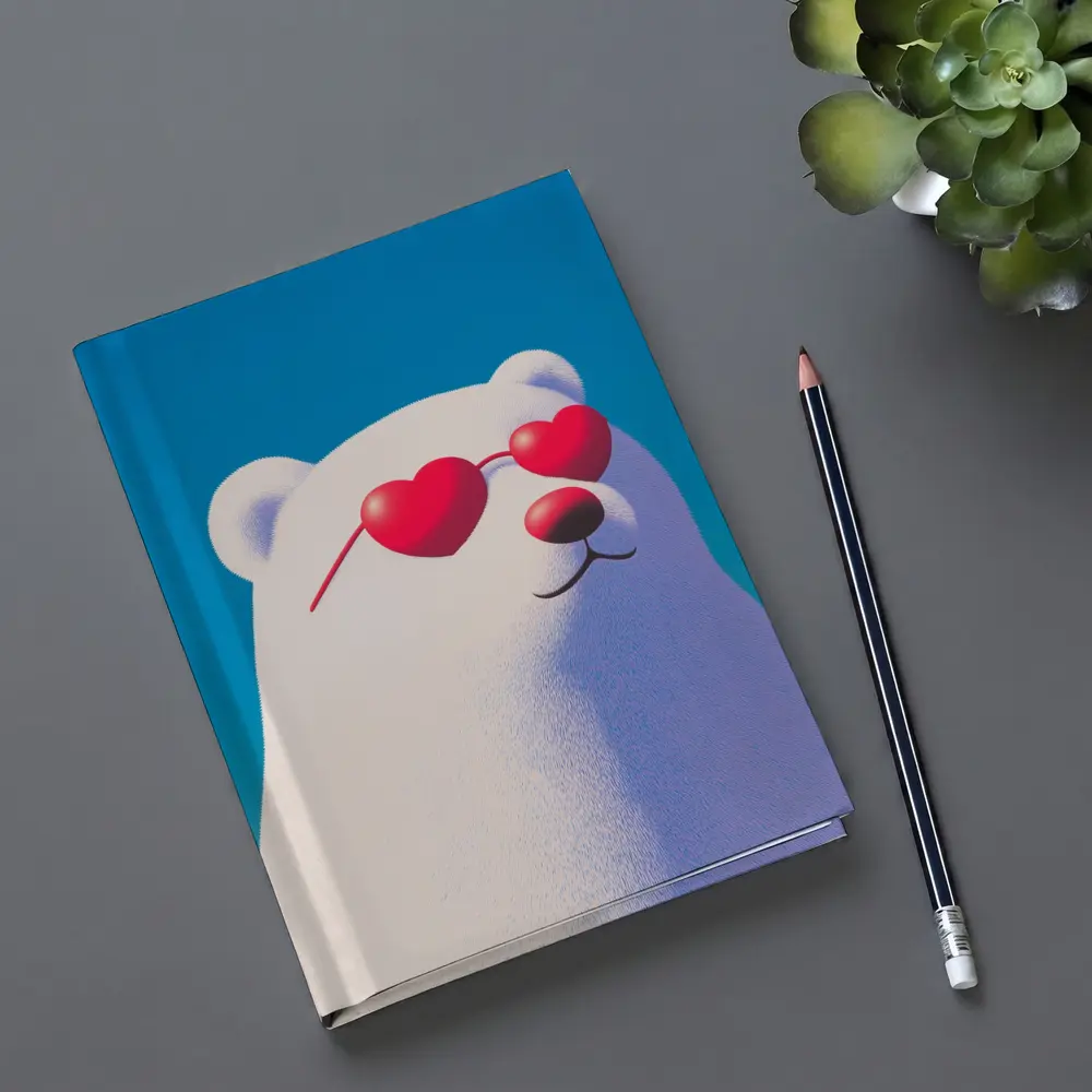 Polar Bear Heart Sunglasses Blue Sky – Notebooks