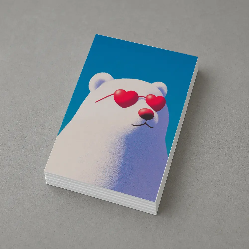 Polar Bear Heart Sunglasses Blue Sky – Postcards
