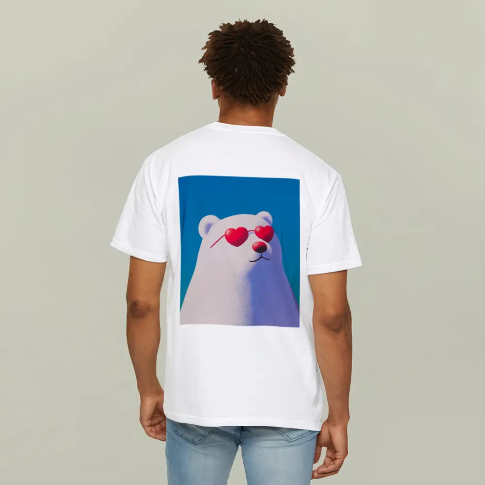 Polar Bear Heart Sunglasses Blue Sky – T-Shirts