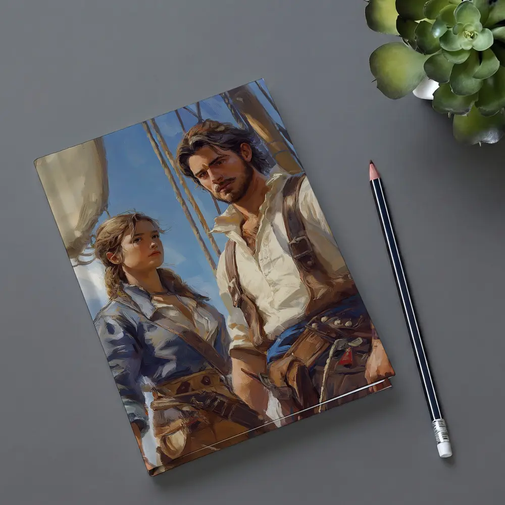 Pirates On Ship Oil Painting Art – Notebooks