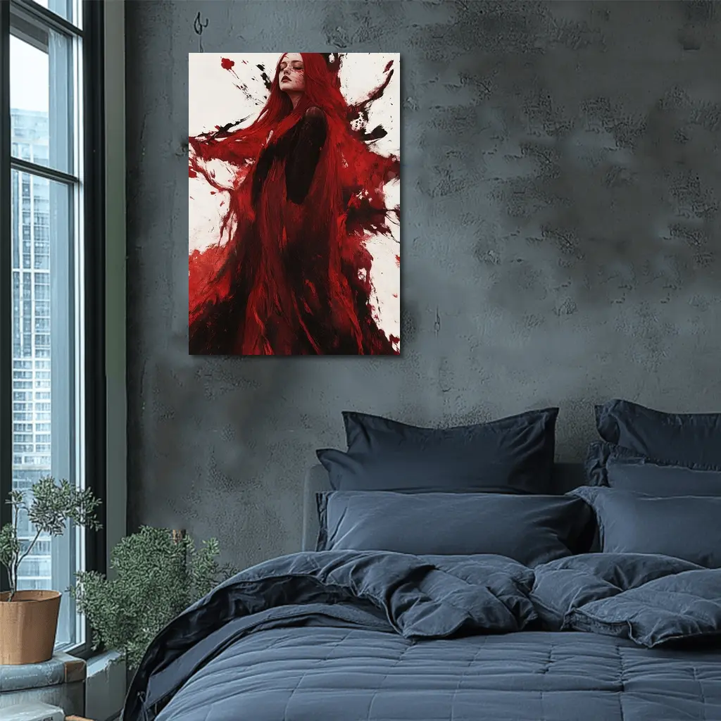 Red Haired Woman Dark Fantasy Art – Wall Art