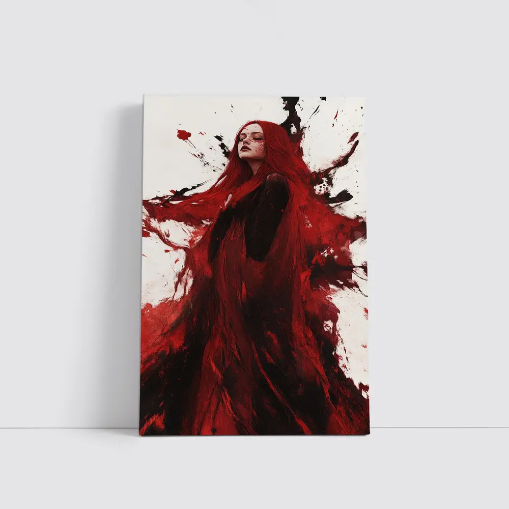 Red Haired Woman Dark Fantasy Art – Wall Art