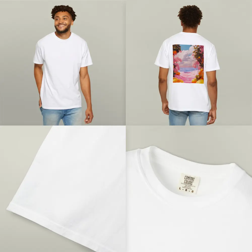 Tropical Oranges Pink Ocean Surreal Summer Scene – T-Shirts