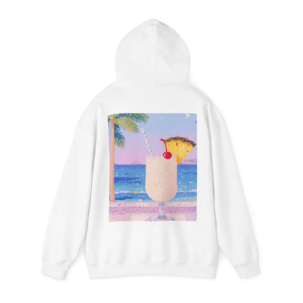 Tropical Pina Colada Cocktail Beach Pastel Art – Hoodies